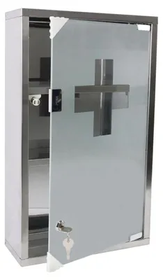 Produktbild von Medizinschrank Wandmontage Edelstahl 3 Fächer abschließbar