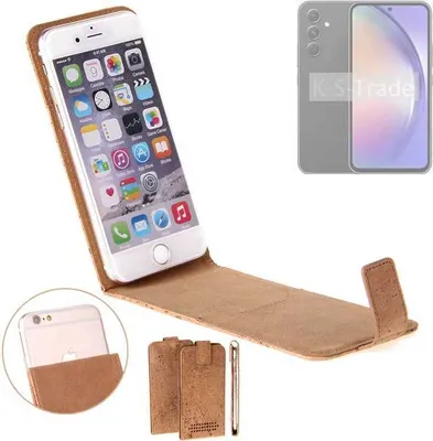 Produktbild von K-S-Trade Handyhülle kompatibel mit Samsung Galaxy A54 5G Kork Hülle Flipstyle Case Schutzhülle Kork Case Hülle Flip cover Klapphülle Klapp,