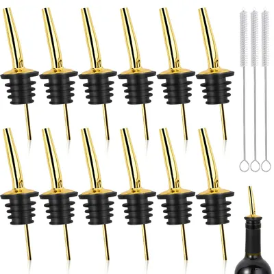 Produktbild von Set mit 12 Flaschenkaraffen und 3 Reinigungsbürsten – für Wein, Gin und Olivenöl