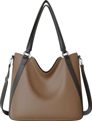 Produktbild von Damen Vegane Shopper Tasche Hobo Bag Umhänge Tasche  30672 Taupe