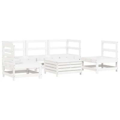 Produktbild von 6-tlg. Garten-Sofagarnitur Weiß Massivholz Kiefer
