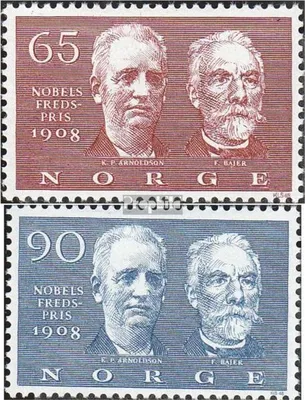 Produktbild von Briefmarken Norwegen 1968 Mi 576-577 (kompl.Ausg.) gestempelt Friedensnobelpreisträger 1908