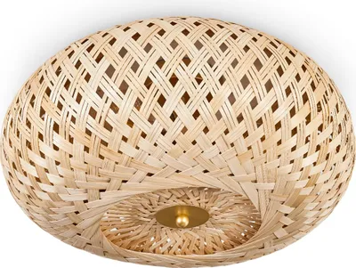Produktbild von Decollatura moderne Deckenlampe aus Holz/Rattan/Metall in Natur/Messingfarben