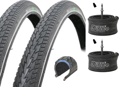 Produktbild von 2 x Pannensicherer Fahrradreifen Black Dingo schwarz Reflex 28" Spinifex 42-622 mit SV Schläuchen