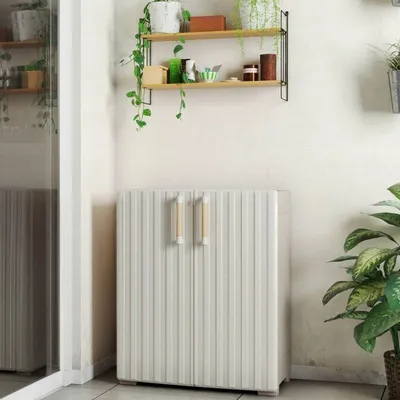 Immagine prodotto di Dmora Armadio da Esterno Melville 45x80x98h cm Marrone Sabbia, 2 Ante Impermeabile  Italy