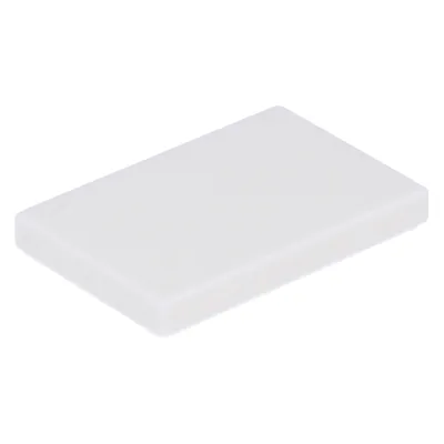 A white rectangular tile on a white background.