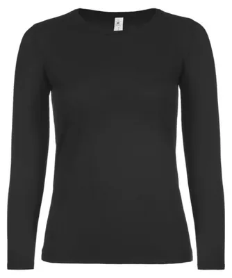 Image de B&C - T-shirt à manches longues pour femme « #E150 » FK2606 (3XL) (noir)