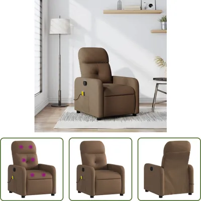 Produktbild von The Living Store Massagesessel Braun Stoff