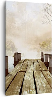 Produktbild von Bild auf Leinwand - Leinwandbild - Illustration herbst landschaft bäume - 55x100cm - Wand Bild - Wanddeko - Leinwanddruck - Bilder - Kunstdruck - Leinwand bilder - Wandkunst - PA55x100-2394