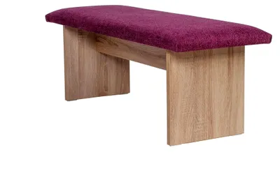 Produktbild von Esszimmerbank, Küchenbank, gepolsterte Sitzbank, Schuhbank, Flurbank, Eiche Holz Dekor, 125x43x46 cm, einfacher Aufbau