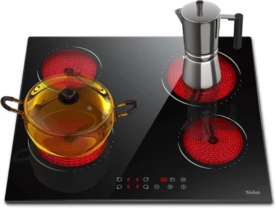 Zdjęcie produktu dla Płyta grzewcza ceramiczna - płyta do zabudowy - 4 pola grzewcze - sterowanie dotykowe - 6000 W - 9 stopni mocy - 60 cm - czarna