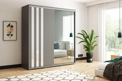 Obrázek produktu pro Dvoudveřová šatní skříň 125/245 ELIANA - grafit