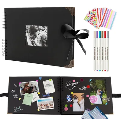 Immagine prodotto di Album fotografico nero con 80 pagine e adesivi