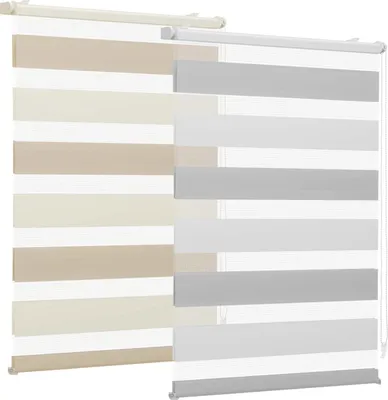 Produktbild von Sekey Doppelrollo 90x130cm Klemmfix ohne Bohren DuoRollo Verdunkelungsrollo blickdicht Sichtschutz Rollos für Fenster und Tür Hellbraun+Graubraun