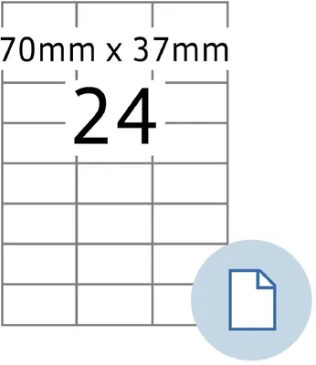 Image de HERMA 8424 Étiquettes de feuille A4 papier blanc 70x37 mm 500 feuilles 12000 étiquettes