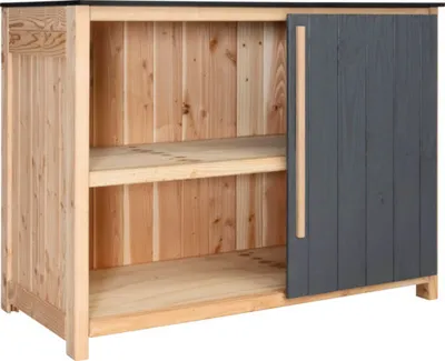 Produktbild von Gartenschrank/Outdoorküche Konsta Typ 603 Douglasie Eckmodul Tür rechts 120 x 58 x 92 cm anthrazit