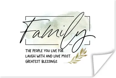 Produktbild von MuchoWow® Poster Zitate - Sprichwörter - Familie 60x40 cm - Schlafzimmerdekoration