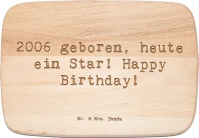 Produktbild von Mr. & Mrs. Panda Frühstücksbrettchen Spruch 2006 Geburtstag Star - Transparent - Geschenk, Happy Birthday, Geburtstagsgeschenk, Jahrgang, heute ein, Glückwunsch, Schenken