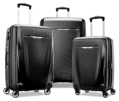 Produktbild von Winfield 3 DLX Hardside Erweiterbares Gepäck mit Spinnern, Schwarz, 3-Piece Set (20/25/28), Winfield 3 DLX Hartschalengepäck mit Spinnern