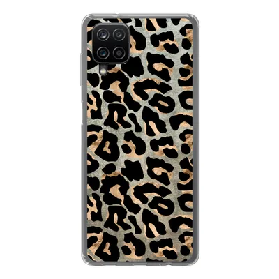 Produktbild von MuchoWow® Handyhülle Schutzhülle Hülle für Samsung Galaxy A12 Tiermuster - Panther - Braun Silikon Softcase Handy Hülle - Bild