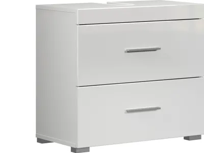 Immagine prodotto di trendteam Amanda mobile lavabo 2 cassetti bianco/bianco lucido W/H/D 60/56/34 cm