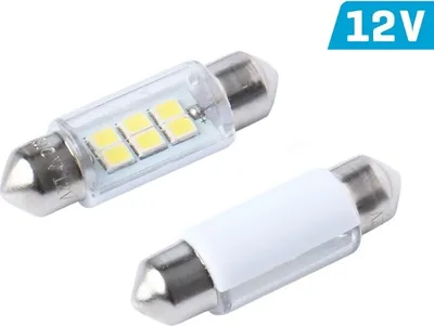 Zdjęcie produktu dla Żarówka VISION Festoon SV8.5 36mm 12V 6x 2835 SMD LED, biała, 2 szt