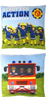 Produktbild von 1 Stück Feuerwehrmann Sam Kinderkissen - Dekokissen ca. 30cm x 30cm - STANDARD 100 by ® e Qualität- Original Lizenzware