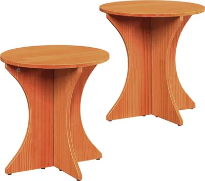 Productafbeelding van Maison Exclusive - Salontafel, 2 stuks, donkerbruin, 46 x 46 x 47 cm, massief grenenhout