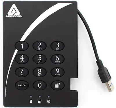 Produktbild von Apricorn Aegis Padlock - 2000 GB - 3.2 Gen 1 (3.1 Gen 1) - 5400 RPM - Schwarz