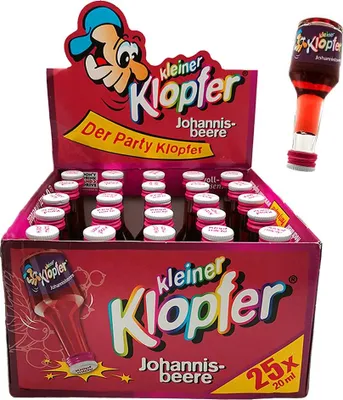 Produktbild von Kleiner Klopfer Johannisbeere, 15% Vol. 25 x 0,02 l Partybox