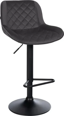 Produktbild von Barhocker KUHAR - Samt Schwarz 50x52x84 cm | Barstuhl Höhenverstellbar Mit Lehne Drehbar Tresenhocker Tresenstuhl Kneipenhocker Kneipenstuhl