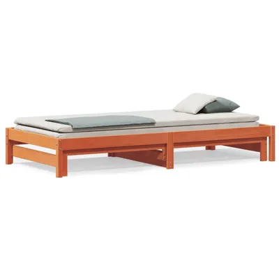 Immagine prodotto di vidaXL Letto da giorno allungabile marrone cera 90x200 cm in legno di pino massiccio