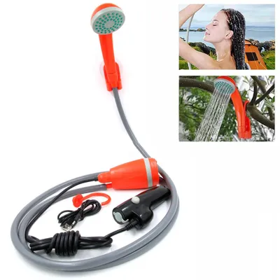 Produktbild von Tragbare Campingdusche, Campingdusche mit Tauchpumpe, tragbare Outdoor-Duschpumpe für Camping