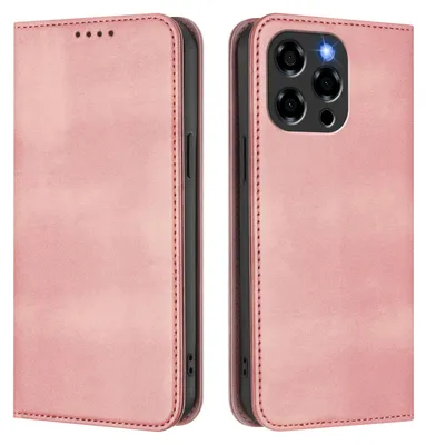 Produktbild von Handyhülle für Doogee Note 58 / Note 58 Pro, Vintage Leder RFID Schutz Kartenfach Standfunktion Magnetische Klapphülle Pink