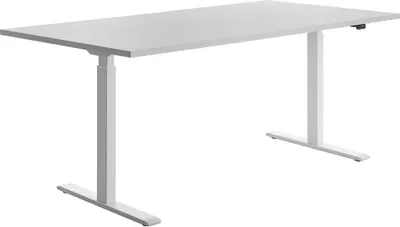 Produktbild von Topstar Sitz-/Steh-Schreibtisch, (B)1.800 mm, weiß elektr. höhenverstellbar Grau