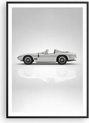 Produktbild von Gerahmtes Poster - Schwarzer Rahmen - Sportlich Auto Vintage - 70x100 cm - Wand Bild - Wanddeko - Wandbilder - Kunstposter - Wandposter - Bilderrahmen - Bilder - Kunstdruck - P2BPA70x100-4872