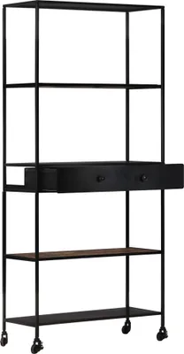 Produktbild von vidaXL Bücherregal 80x35x180 cm Raues Mangoholz & Eisen