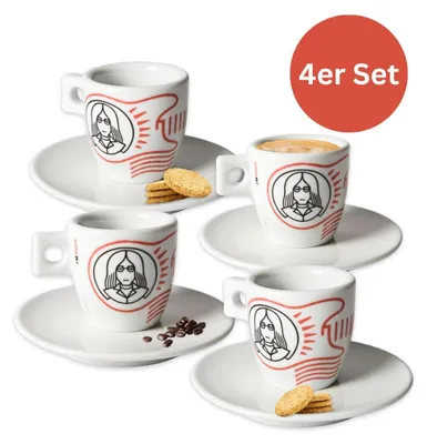 Produktbild von Caffè Moak Espressotasse I`M ROCK mit Untertasse 4er Set