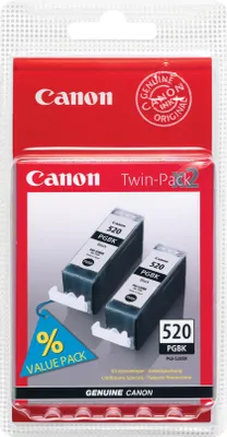 Produktbild von Canon PGI-520 BK Twin Pack, Schwarz, 2 Stück(e), Doppelpack