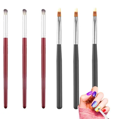 Produktbild von Lauwexe Nail Brush Set 6 Stk, Nagelverlaufspinsel Mit Holzgriff, Für Gel-Nägel Und Nail Art