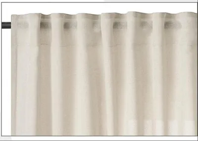Produktbild von Halbtransparenter Vorhang mit Faltenband in Leinenoptik | Sand | 135 x 245 cm