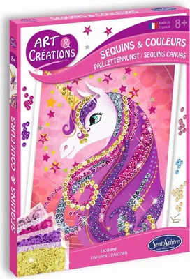 Image de Sentosphere - Licorne d'art à paillettes