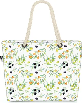 Produktbild von VOID Sommer Oliven Strandtasche Shopper 58x38x16cm 23L XXL Einkaufstasche Tasche Reisetasche Beach Bag
