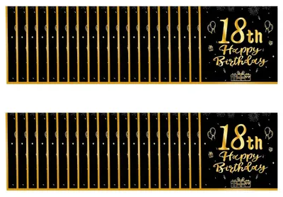 40 Papierservietten 18. Geburtstag Gold-Schwarz 33x33 cm 2-lagig