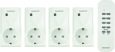 Produktbild von Silvercrest Indoor Funksteckdosen Steckdose 5er Set weiß mit Fernbedienung