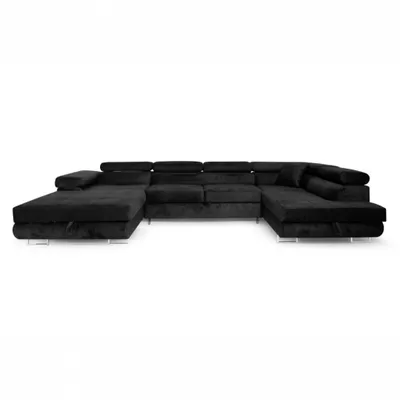 Produktbild von Sofiland Ecksofa Aller U-Form rechts 345x202 cm Schwarz mit Schlaffunktion