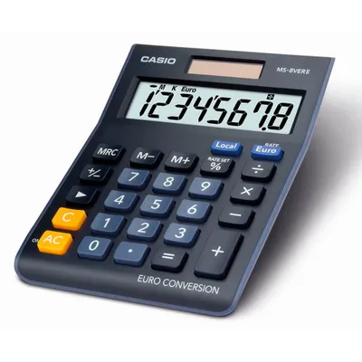 Immagine prodotto di Calcolatrice da tavolo Casio MS-8VER II con conversione valuta
