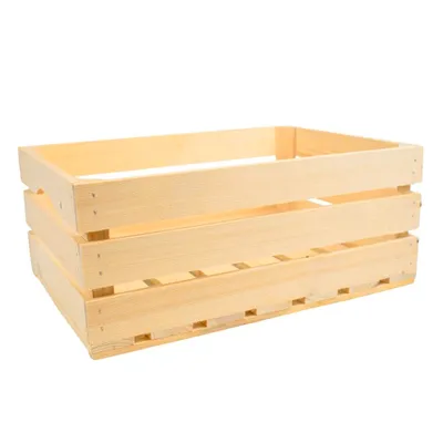 Produktbild von Holzkiste aus massivem Fichtenholz – 45 × 32 × 19 cm