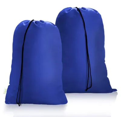 Zdjęcie produktu dla Zestaw 2 toreb do prania 60 x 80 cm z paskiem na brudną bieliznę; torby z paskiem na delikatne ubrania; torby podróżne z paskiem na kemping, do domu, do akademika