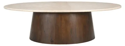 Produktbild von Couchtisch Brix 65 x 120 x 36 cm Mangoholz Naturstein Braun Beige